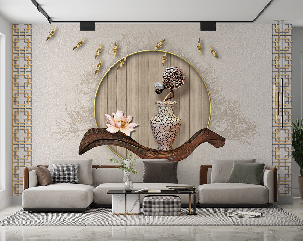 3D Decorative Metal Wall Art Wallpaper