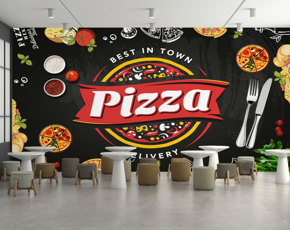 Pizza Shop Blackboard Photo Cafe Restaurant Background Wallpaper