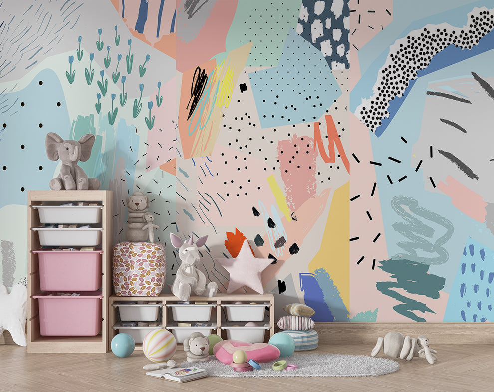 Kids Room pastel colours Nursey Room Wallpaper