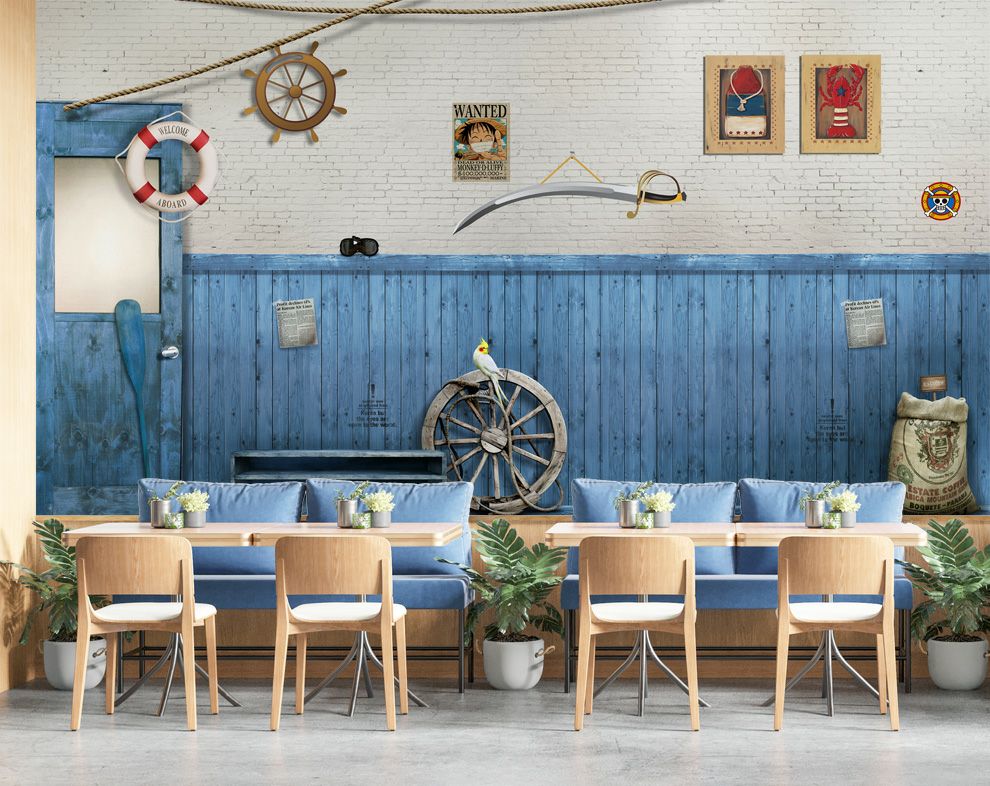 Vintage pirate Style 3D Customize Wallpaper For Cafe Wall