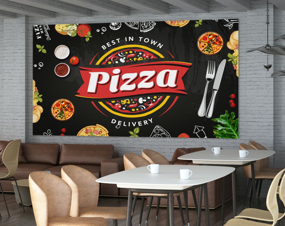 Pizza Shop Blackboard Photo Cafe Restaurant Background Wallpaper