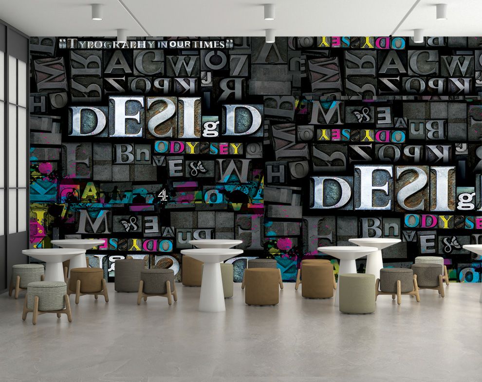 3D Alphabets Design Pattern Wallpaper