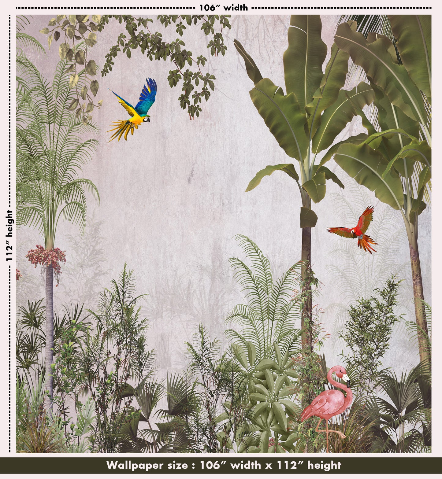 Palm And Banana Tree Watercolor Botanical Wallpaper