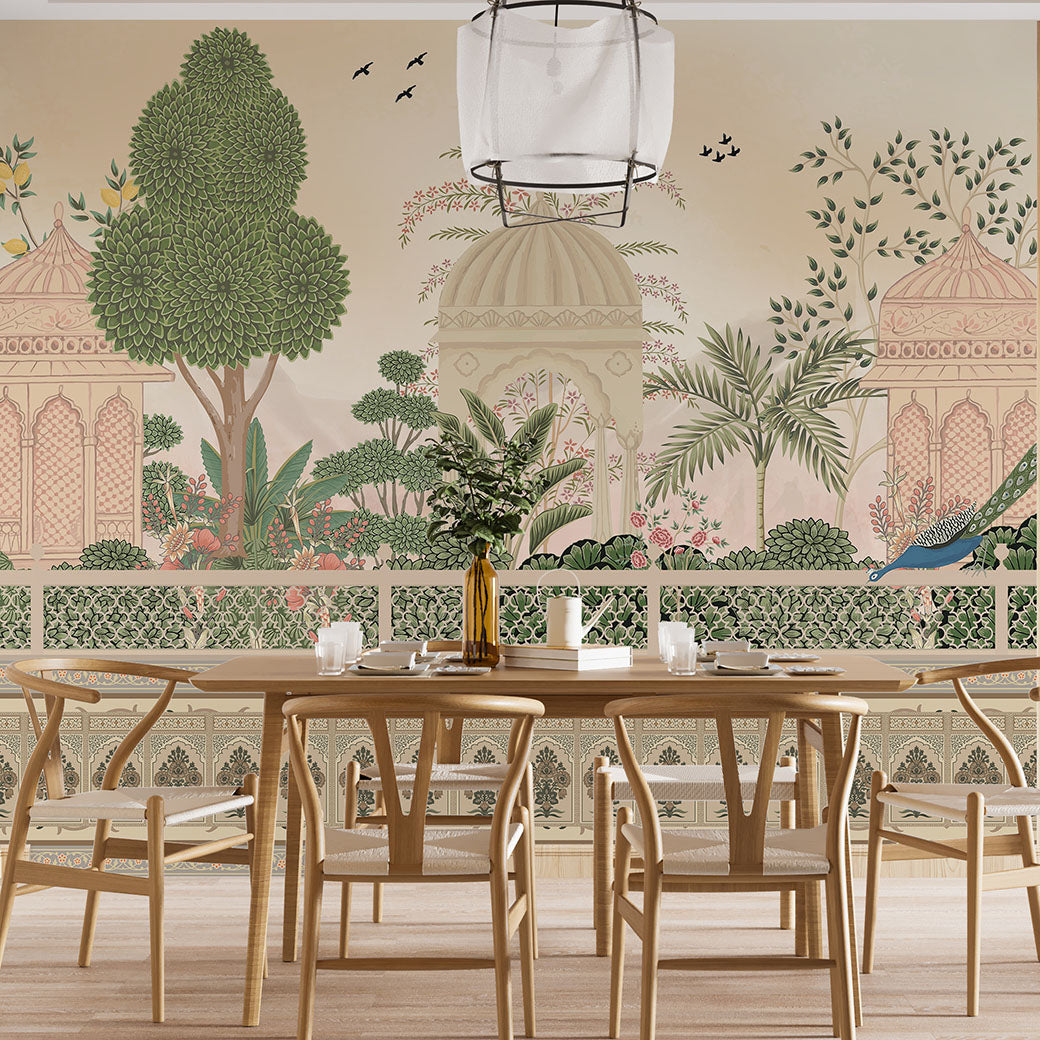 Dining Room - Vintage Vedika – Classic Indian Wall Mural Wallpaper, Custom Size