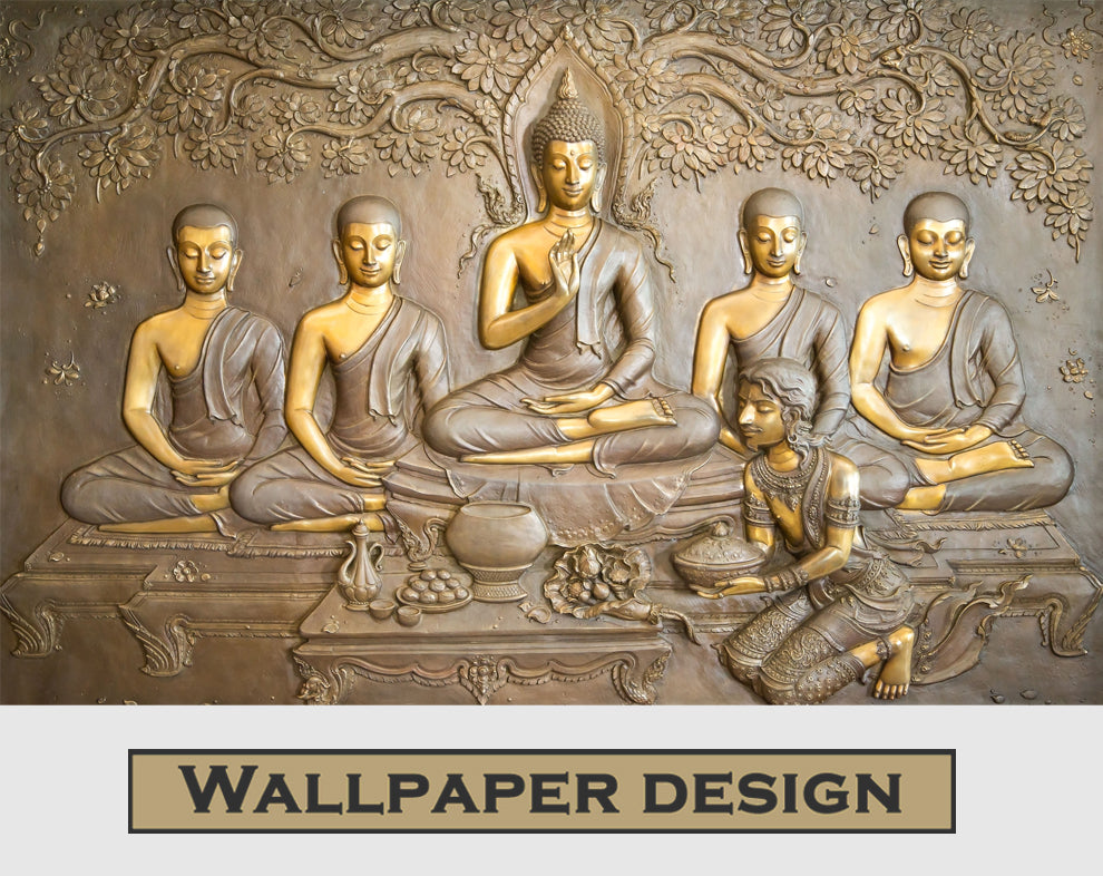 Customize 3D Wallpaper with Gautam Buddha And Shish WAllpaper