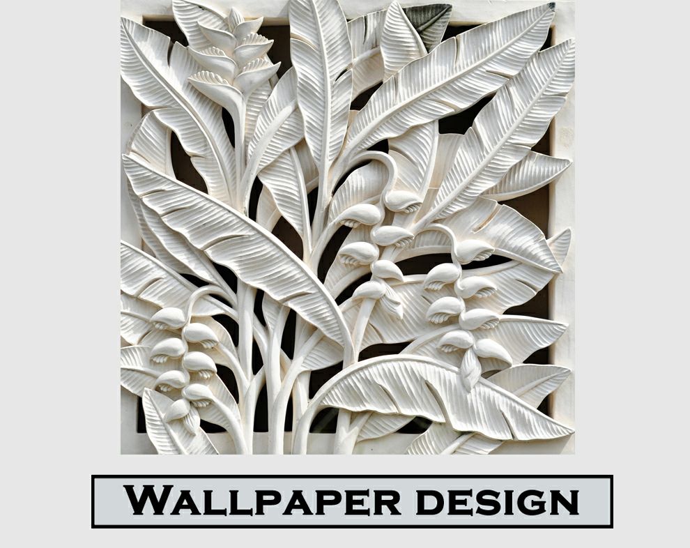 Stone art banana tree 3D wallpaper - view 8