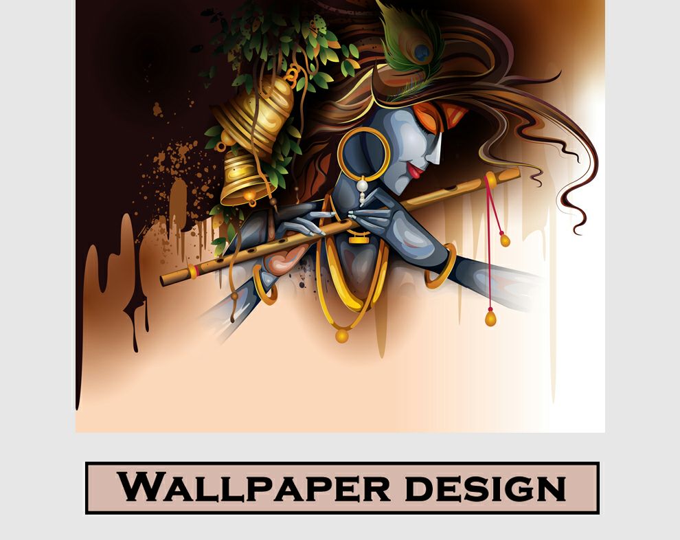 Krishna Flute Wall Art Wallpaper