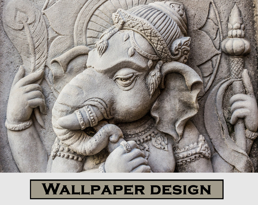 3d Lord Ganesha wall mural wallpaper | 3d Ganesha hallway wallpaper
