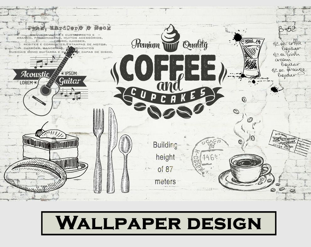 Coffee shop and restaurant wallpaper