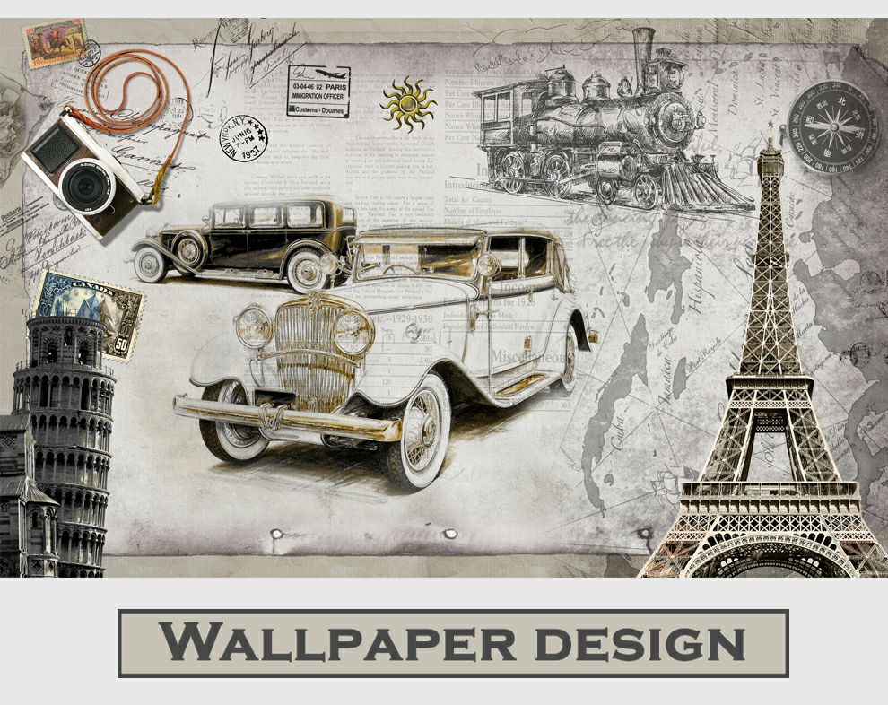 3D Wall Murals European Style Mural Retro Architectural Wallpaper