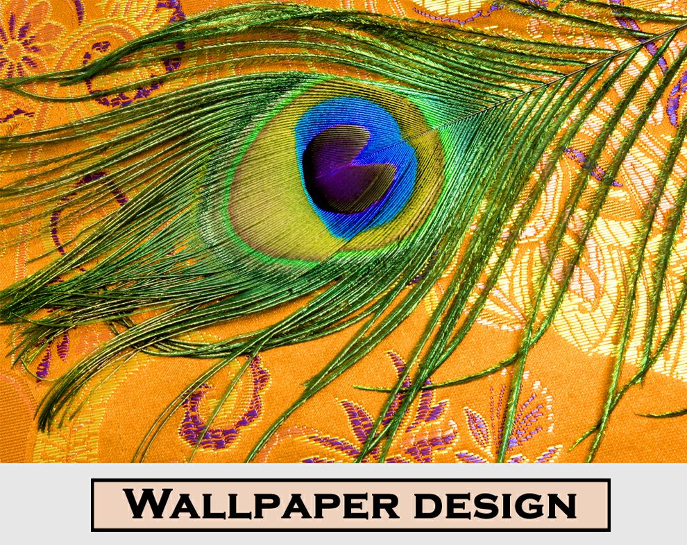 Golden peacock feather wallpaper - view 7