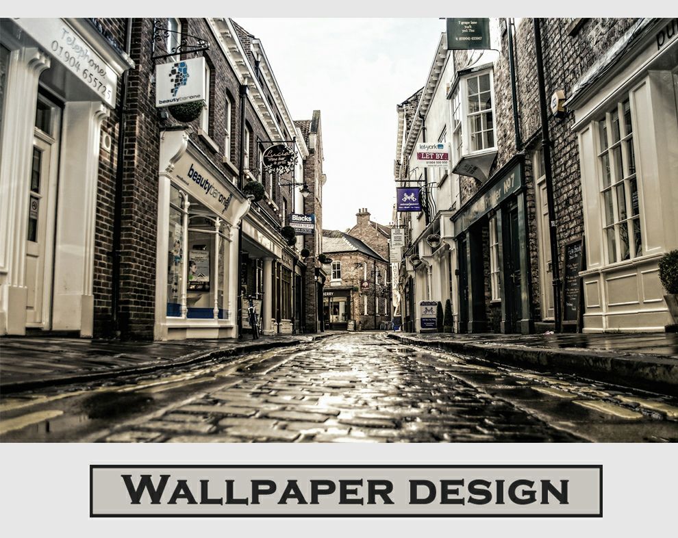 Old Street Wall Mural, The Town Wallpapers 3D Space Decor Paintings