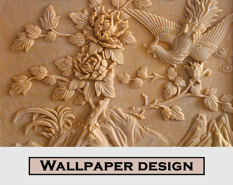 3d Custom floral and bird Wall Mural, 3D Living Room Wallpaper