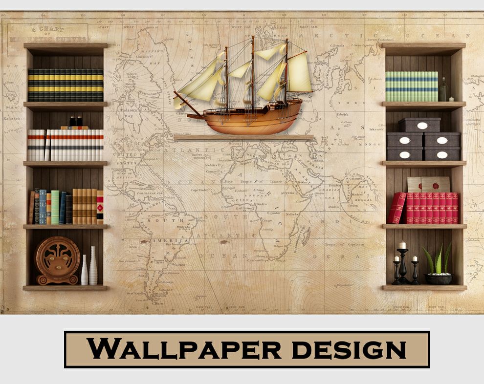 World map wallpaper for office wall - view 6
