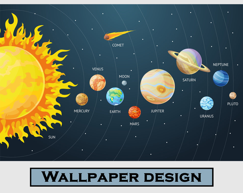 Kids 3D Mural Solar System 3D Wallpaper