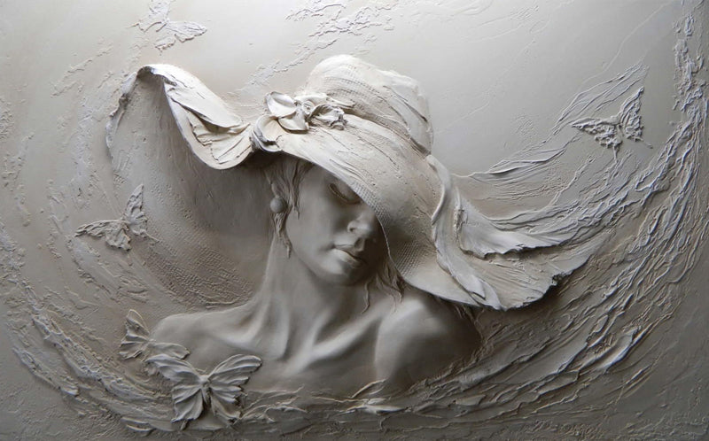 3D woman with hat wallpaper | 3d wallpaper for walls