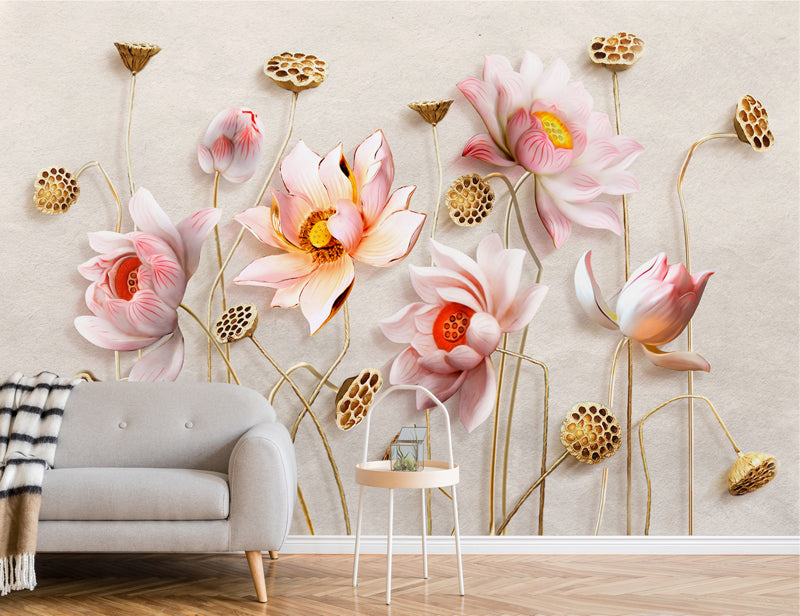 Decorative 3D Floral Wallpaper