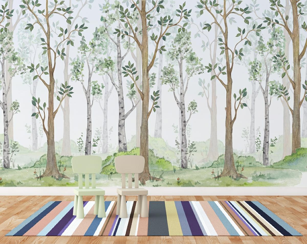Nursery Woodland Birch Wallpaper