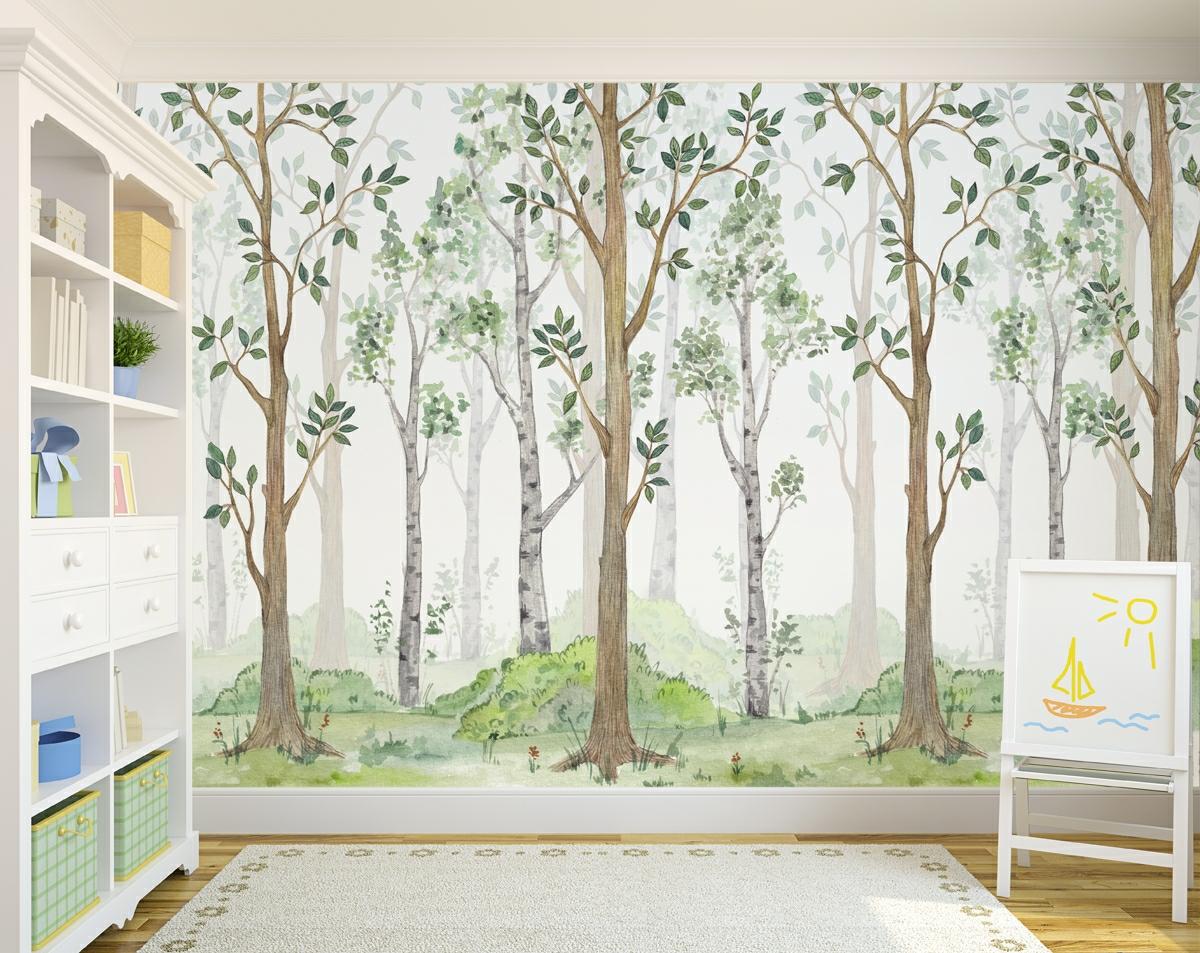 Nursery Woodland Birch Wallpaper
