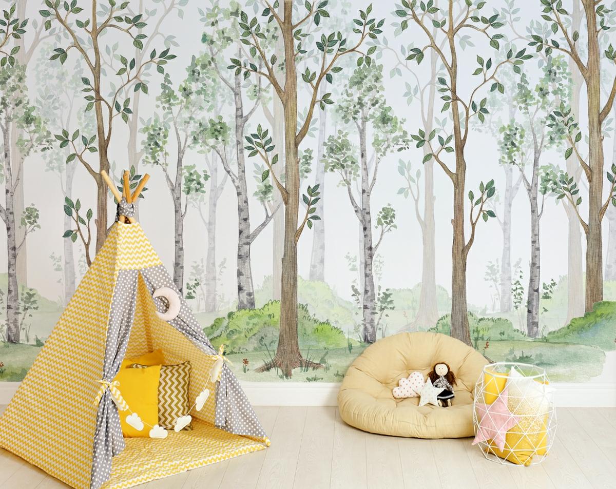 Nursery Woodland Birch Wallpaper