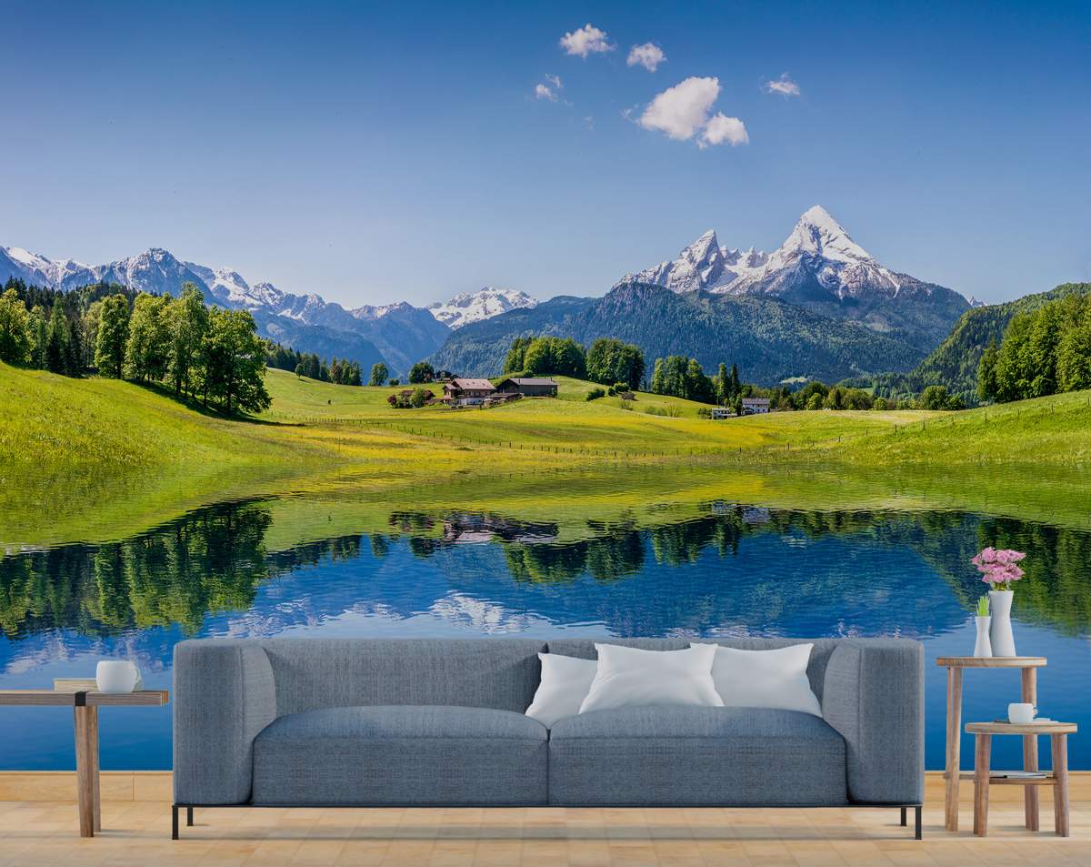 Lake and Forest Landscape Custom Wallpaper – Home Decoram