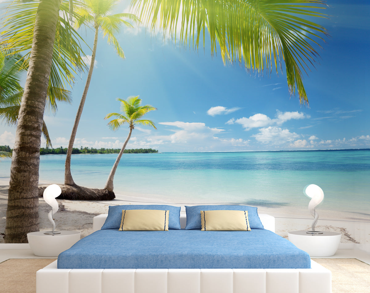 Ocean beach nature wallpaper, Sea wallpaper, Bedroom wallpaper, Custom ...