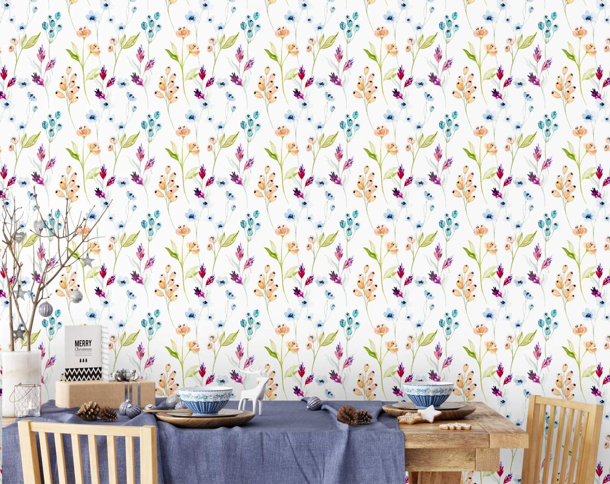 Watercolour Beautiful Colourful Floral Wallpaper Rolls