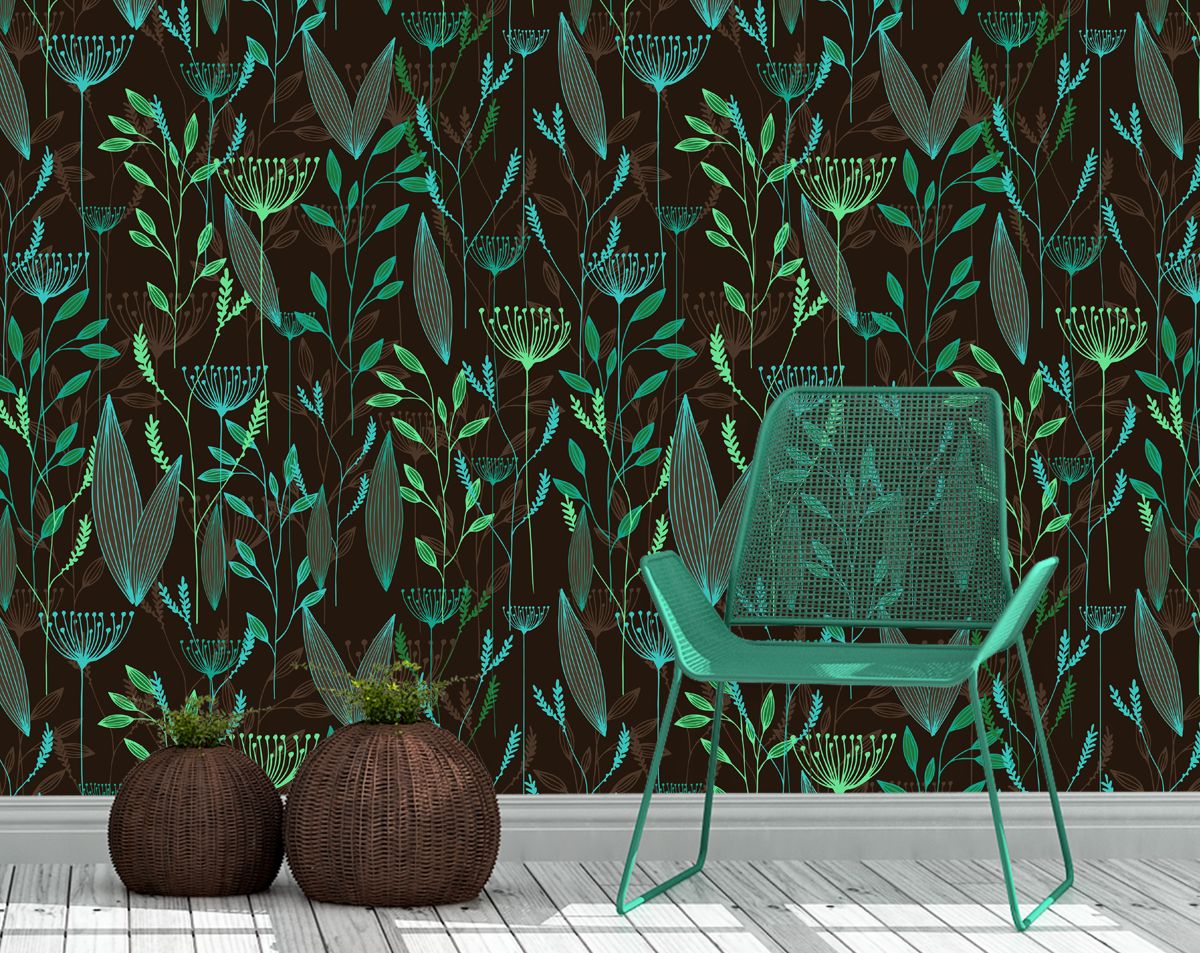 Tropical Jungle Leaves Design Wallpaper