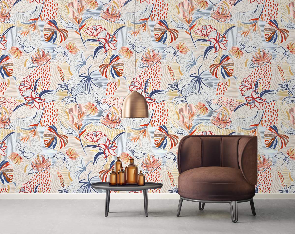 Colourfull Tropical Palm Forest Wallpaper Rolls