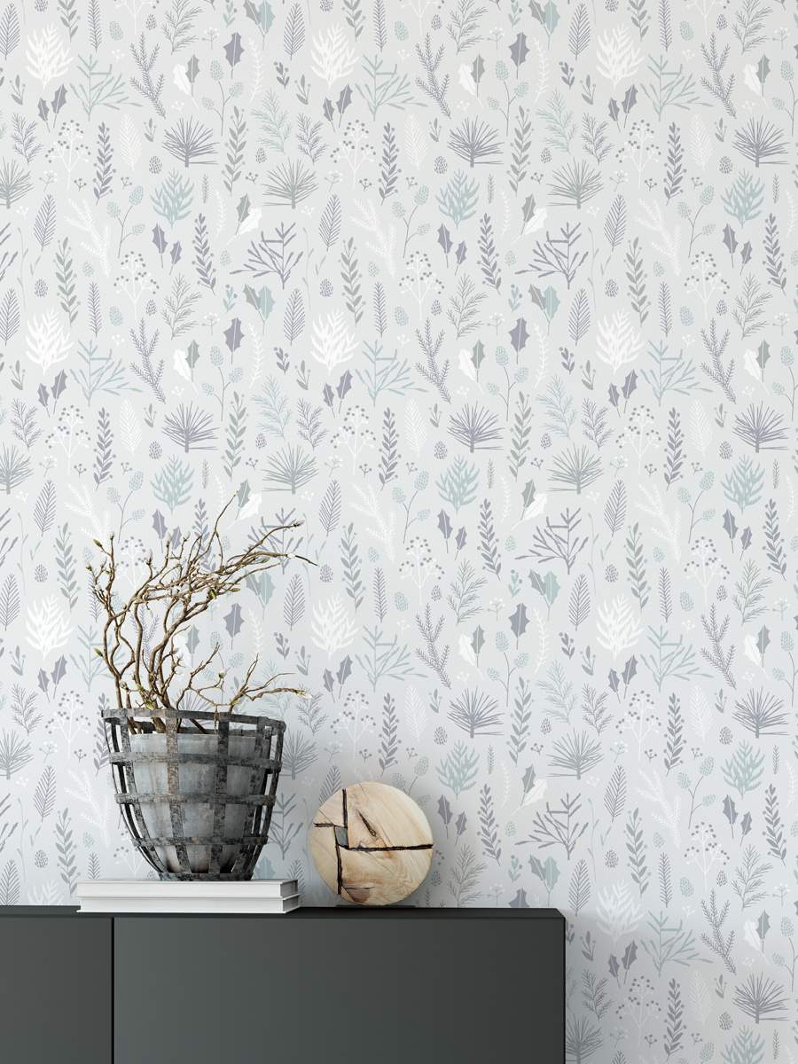 Gray Feather White Background Wallpaper Rolls