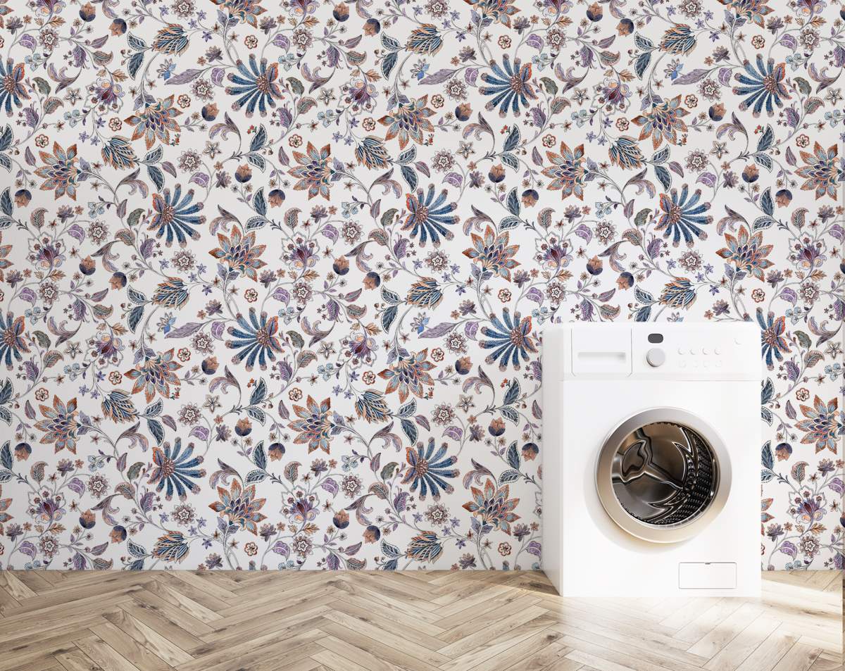 Embroidery Pattern Decorative Floral Wallpaper Rolls