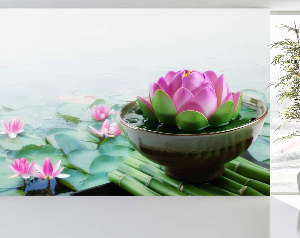 Large Lotus In Water Customize Wallpaper