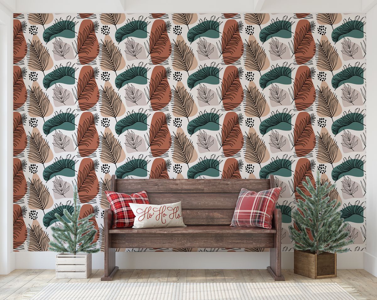 Abstract Leaves Style Rolls Wallpaper