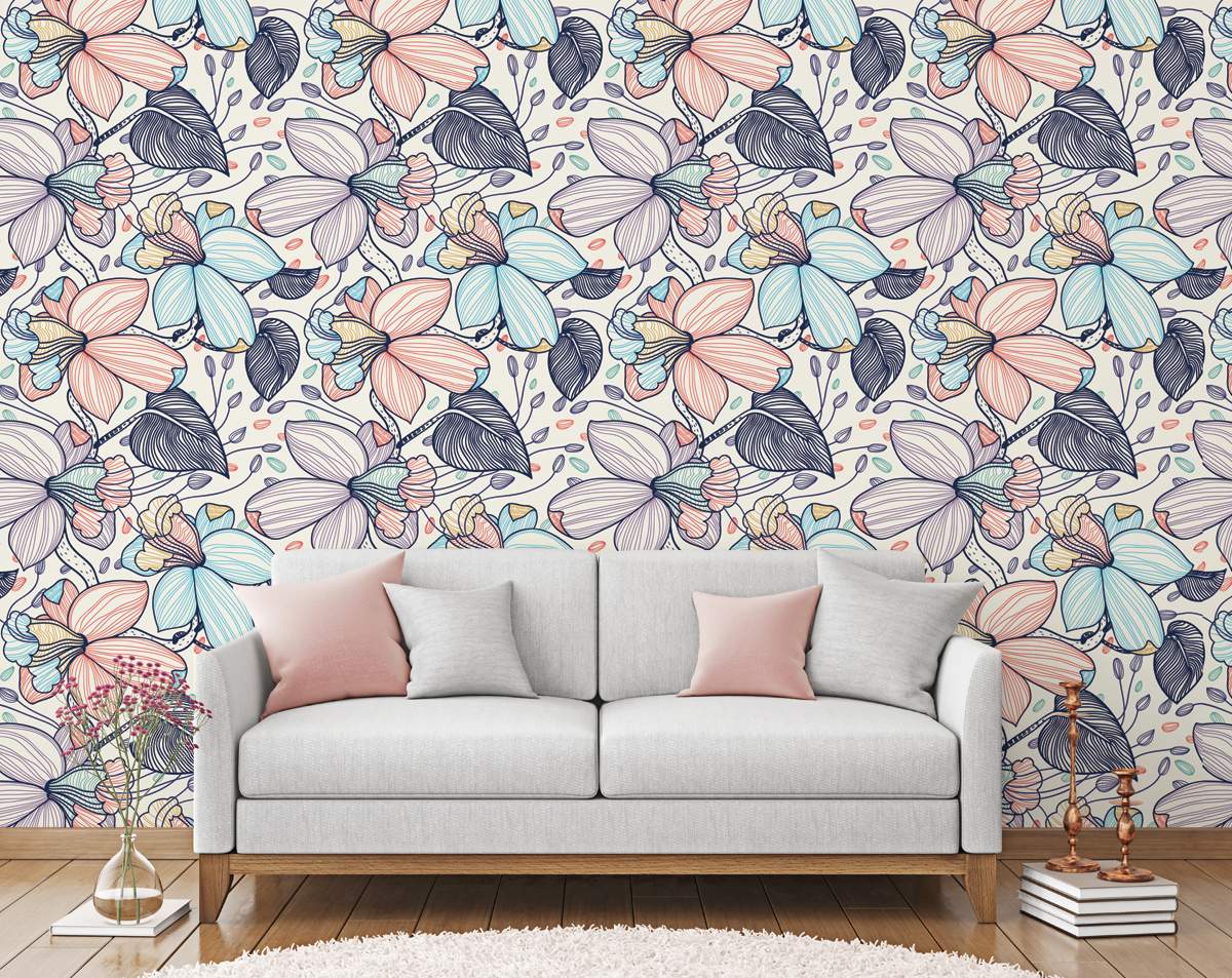 Floral Pattern Wallpaper Rolls For Bedroom, and Living Room