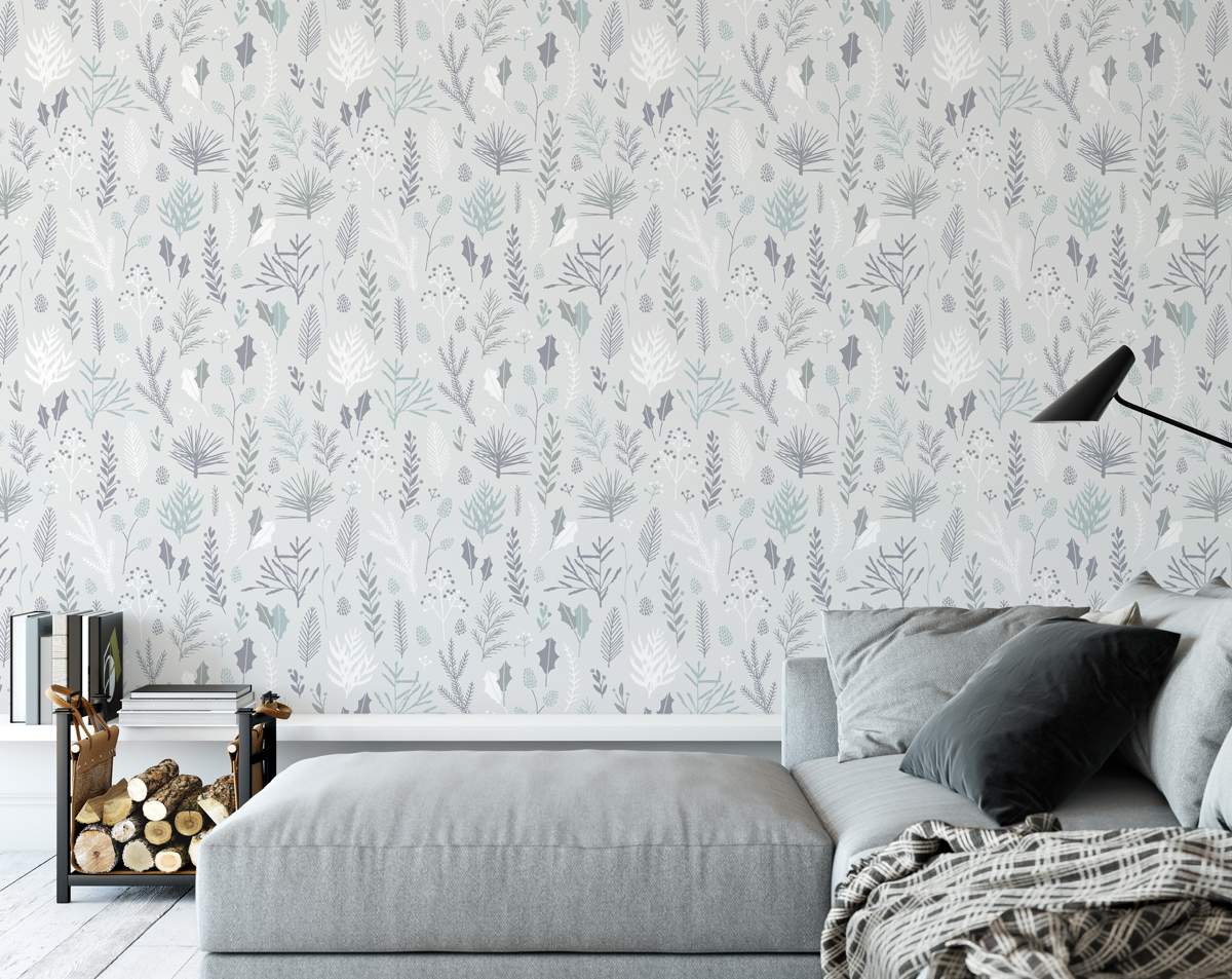 Gray Feather White Background Wallpaper Rolls