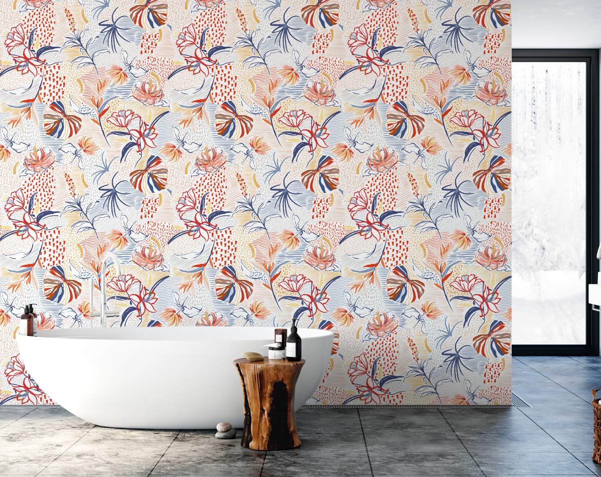 Colourfull Tropical Palm Forest Wallpaper Rolls