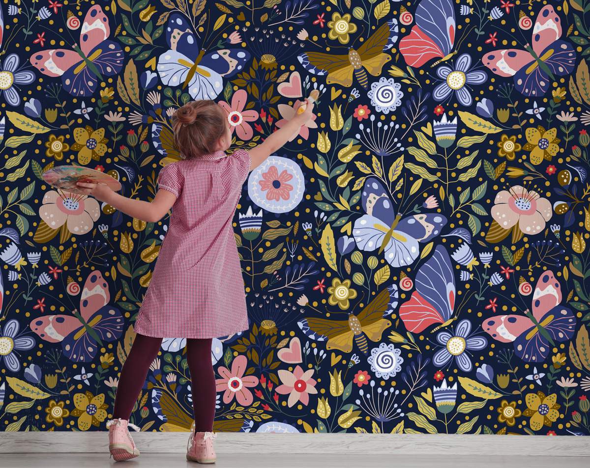 Colourfull Butterfly KIds Room Wallpaper Rolls