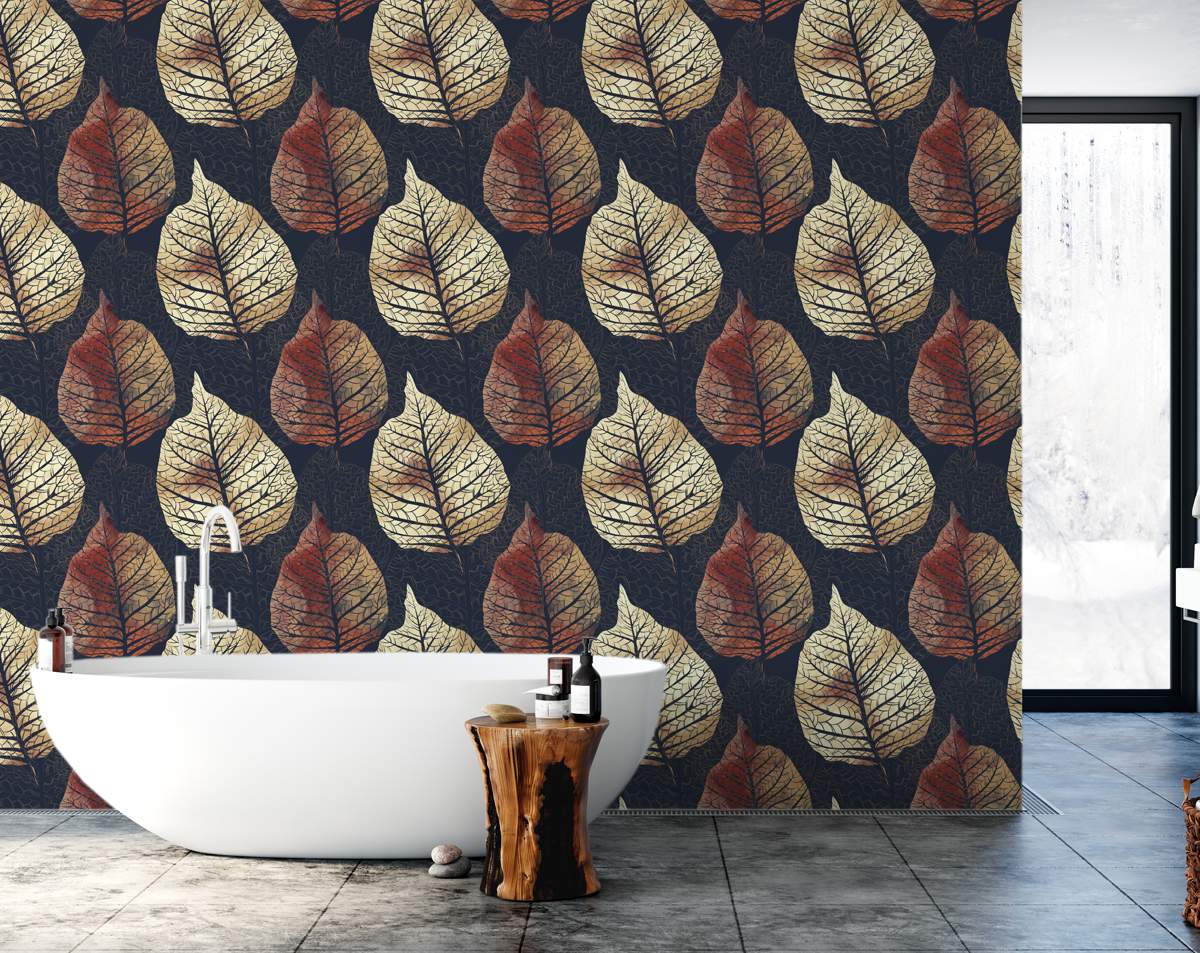 Luxury Texture Big Tree Leaf Wallpaper Rolls