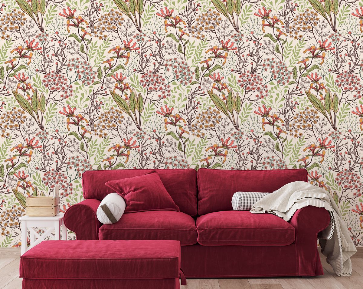 Tropical Plants and Flower Wallpaper