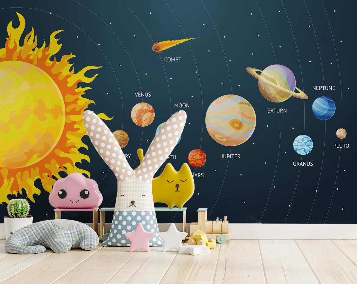 Kids 3D Mural Solar System 3D Wallpaper