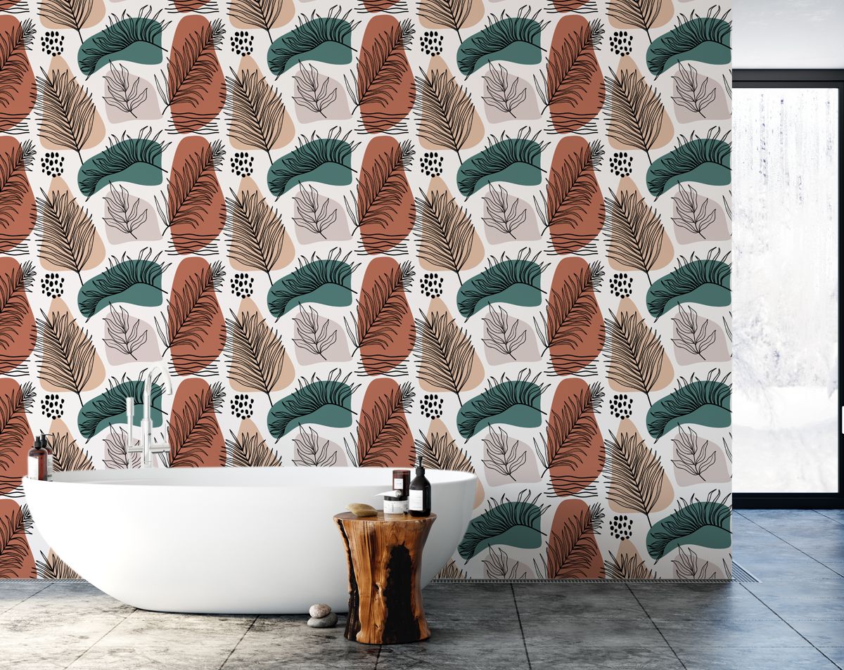 Abstract Leaves Style Rolls Wallpaper