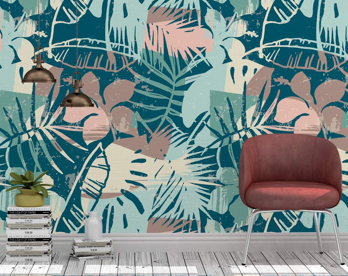 Tropical plants leaves Wallpaper Rolls