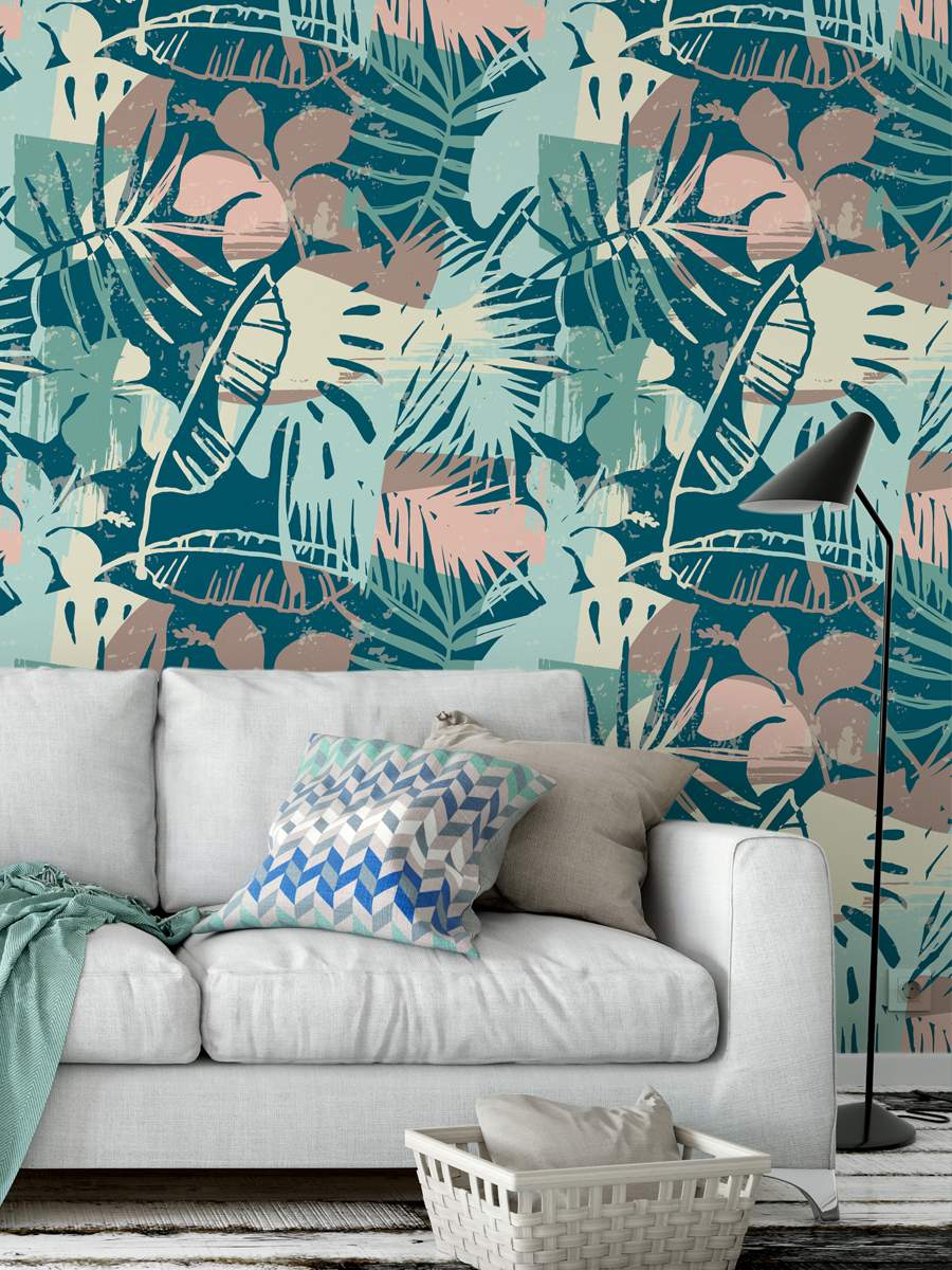 Tropical plants leaves Wallpaper Rolls