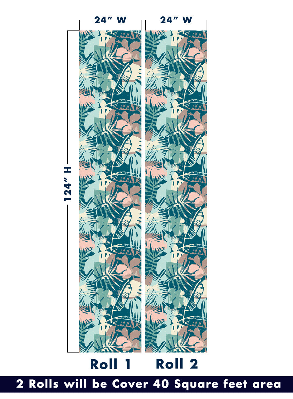 Tropical plants leaves Wallpaper Rolls