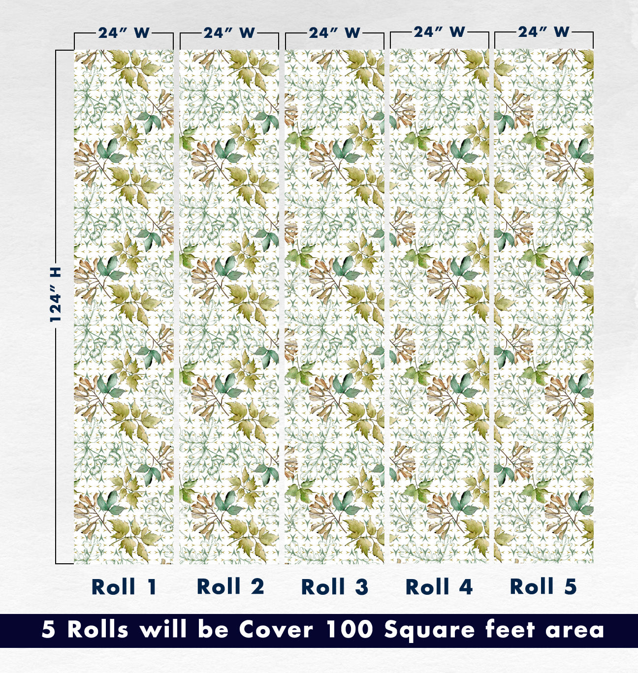 Green leaves tropical and floral wallpaper