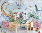 Cute jungle animals wallpaper for kids room - view 4
