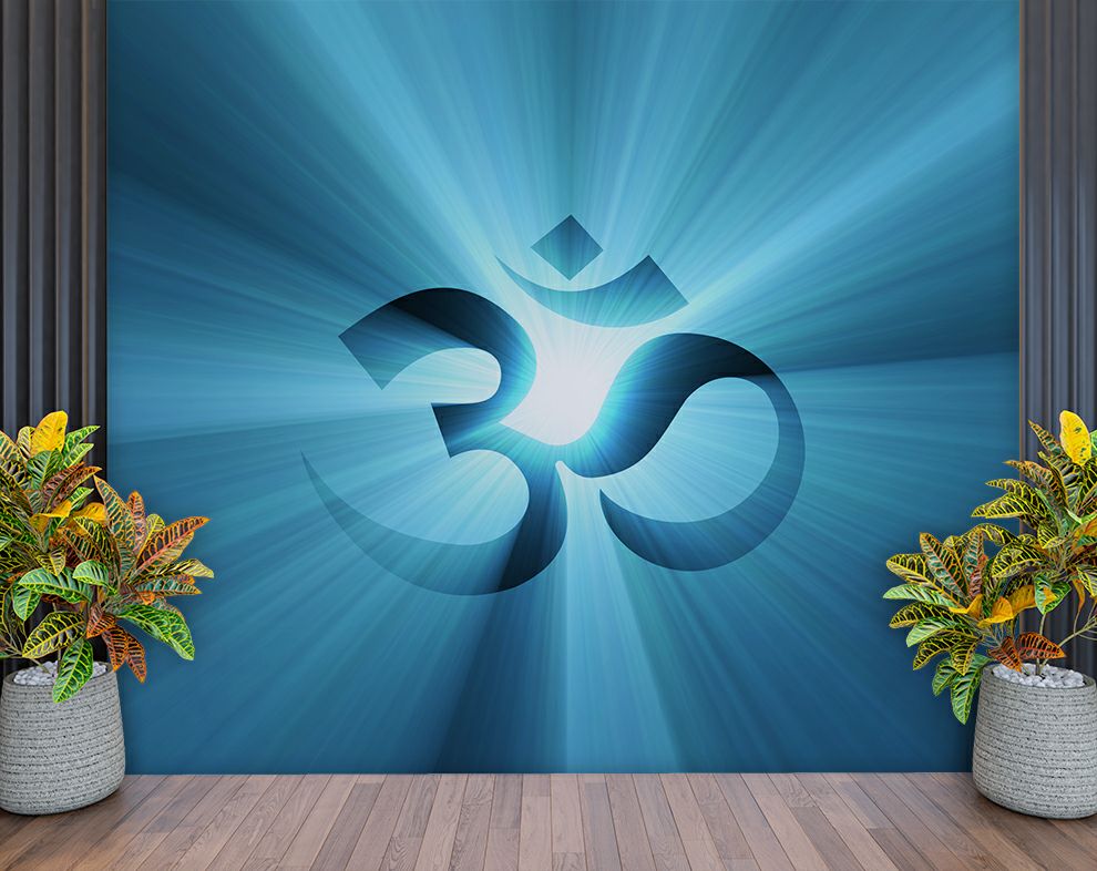 OM Symbol Wallpaper For Temple Wall – Home Decoram