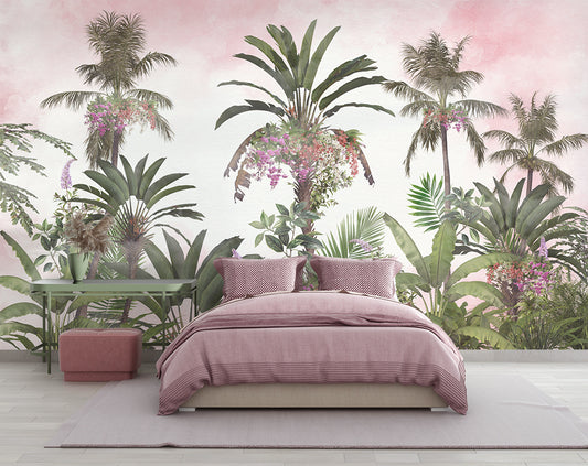 Watercolor Tropical And Flowers Wallpaper