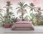 Watercolor tropical leaves and flowers wallpaper
