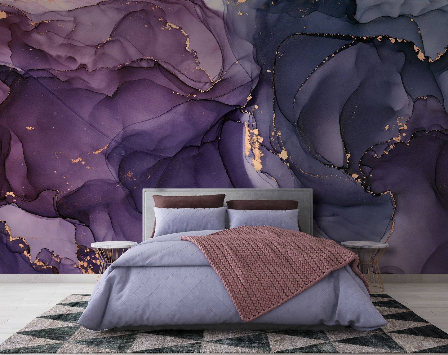 Abstract Purple Marble Wallpaper | Livingroom Wallpaper